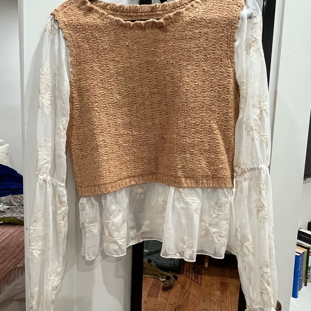 Chic Layered Knit and Sheer Blouse - Anthropologie